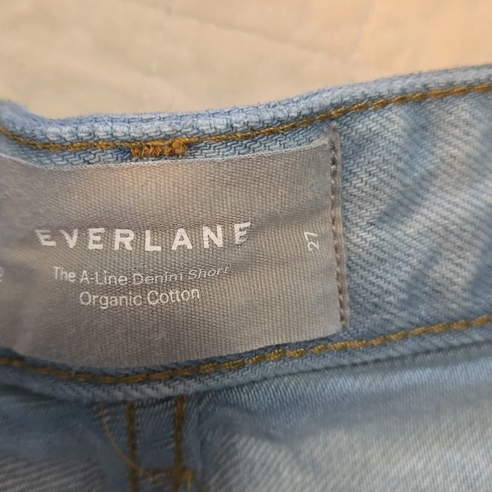 Everlane A Line Shorts Womens 27 Waist High Waisted Cotton Light Wash - Picture 5 of 10